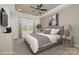 Virtually staged bedroom with a large bed, nightstands, and a wall-mounted TV at 828 Cabaniss Dr, Shelby, NC 28150