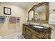 Elegant bathroom with double vanity and granite countertop at 7282 James Ct, Denver, NC 28037