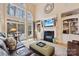 Two story great room with fireplace and built-ins at 7282 James Ct, Denver, NC 28037