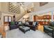Two story great room with hardwood floors and kitchen view at 7282 James Ct, Denver, NC 28037