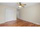 Bedroom with hardwood floors and double door closet at 104 Brookview Dr, Shelby, NC 28152