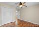 Bedroom with hardwood floors and double door closet at 104 Brookview Dr, Shelby, NC 28152