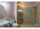 Bathroom with glass shower and sink at 117 Biscayne Ct, Mooresville, NC 28117