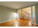 Spacious living room with hardwood floors and decorative columns near the entryway at 117 Biscayne Ct, Mooresville, NC 28117