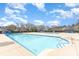 Community pool on a sunny day with lounge seating and a clear blue swimming area for resident enjoyment at 11735 Ridgeway Park Dr, Charlotte, NC 28277