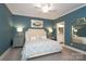 Spacious bedroom with king-size bed and calming blue walls at 1575 Herlong Ct, Rock Hill, SC 29732