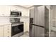 Stainless steel appliances and white cabinets in this updated kitchen at 1575 Herlong Ct, Rock Hill, SC 29732