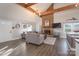 Spacious living room featuring a brick fireplace and high ceilings at 1652 Brook Dr, Fort Mill, SC 29708