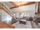 Living room with vaulted ceiling and fireplace at 1652 Brook Dr, Fort Mill, SC 29708