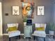 Stylish living space with unique wall art and comfortable seating at 206 King Henry Ln, Gastonia, NC 28056