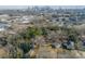 Aerial view showcasing home and city skyline in background at 2516 Columbus Cir, Charlotte, NC 28208