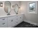 Modern bathroom with double vanity and dark tile floors at 2572 Maiden-Salem Road Maiden Salem Rd # 4, Lincolnton, NC 28092