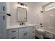 Bathroom with single vanity, tub, and dark tile floor at 2572 Maiden-Salem Road Maiden Salem Rd # 4, Lincolnton, NC 28092