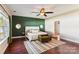 Spacious main bedroom with hardwood floors and an accent wall at 2943 Tallgrass Blf, Rock Hill, SC 29732