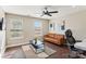 Sitting room with leather couch and coffee table at 2943 Tallgrass Blf, Rock Hill, SC 29732