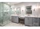 Elegant bathroom with double vanity and walk-in shower at 517 Stuart Ridge None, Cramerton, NC 28032