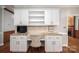 Kitchen with built-in desk and granite countertops at 517 Stuart Ridge None, Cramerton, NC 28032