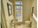 Small half bathroom with pedestal sink and toilet at 5424 Amanda Ln, Belmont, NC 28012