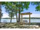 Relaxing lakeside swing under a pergola at 59 Ridgeport Rd, Clover, SC 29710