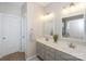 Double vanity bathroom with modern sinks and mirror at 626 Lorain Nw Ave, Concord, NC 28027