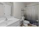 Bathroom with shower/tub combo and vanity at 8138 Paw Club Dr, Charlotte, NC 28214