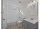 Updated bathroom with tub, toilet and vanity at 9600 Kayce Ln, Charlotte, NC 28213