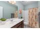 Clean bathroom with tub shower combo and updated vanity at 1365 Kings Bottom Dr, Fort Mill, SC 29715