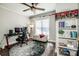 Home office with built-in shelving and large window at 148 Tarrington Dr, Statesville, NC 28625