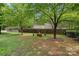 Landscaped backyard with fire pit and wooden fence at 1733-C Matheson Ave, Charlotte, NC 28205