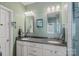 Double vanity bathroom with granite countertops at 1733-C Matheson Ave, Charlotte, NC 28205