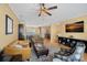 Spacious living room with leather sofas and large TV at 1733-C Matheson Ave, Charlotte, NC 28205