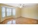 Bedroom with hardwood floors, bay window, and plantation shutters at 1749 Ridgefield Ct, Rock Hill, SC 29732
