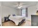 Bedroom with carpeted floor, ceiling fan, and a window at 4140 Dye Rd, Edgemoor, SC 29712