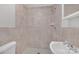 Clean bathroom with beige tile shower and single sink vanity at 611 Clarinda St, Rock Hill, SC 29730