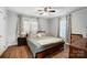 King bedroom with ceiling fan and hardwood floors at 621 Flint St, Rock Hill, SC 29730