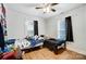 Bedroom with two twin beds and hardwood floors at 621 Flint St, Rock Hill, SC 29730