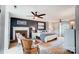 Spacious bedroom featuring a cozy fireplace, ample natural light, and comfortable bed, perfect for relaxation and rest at 109 Chanticleer Ct, Charlotte, NC 28214