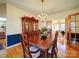 Elegant dining room with hardwood floors and a classic china cabinet at 12 Woodvine Ln, Clover, SC 29710