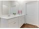 Double vanity bathroom with white cabinets and a large mirror at 1417 Turkey Roost Rd # 69, Fort Mill, SC 29715