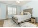 Spacious bedroom with light blue walls and a large bed at 1417 Turkey Roost Rd # 69, Fort Mill, SC 29715