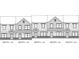 Front elevation of five-unit townhome building, showing architectural details and design at 205 Cliffwood Nw St # B-2, Concord, NC 28027