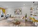 Open concept living area with sectional sofa and kitchen views at 3630 N Davidson St # 2210, Charlotte, NC 28205