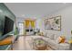 Spacious living room with sectional sofa and large artwork at 3630 N Davidson St # 2210, Charlotte, NC 28205