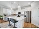 Modern kitchen featuring white cabinets, stainless steel appliances, and a large center island at 4512 Iron Oak Ln, Charlotte, NC 28269