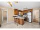 Kitchen with wood cabinets and breakfast bar at 916 Church St, Kings Mountain, NC 28086