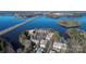 Aerial view highlighting the property's waterfront setting at 921 Northeast Dr, Davidson, NC 28036