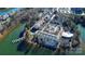 Aerial view of lakefront property with condo building and parking at 921 Northeast Dr, Davidson, NC 28036
