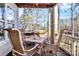 Relaxing balcony with table and chairs, offering a peaceful wooded view at 921 Northeast Dr, Davidson, NC 28036