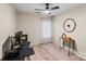Charming bedroom with window, desk and ceiling fan at 9408 Hamel St, Charlotte, NC 28215