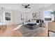 This main bedroom is bright with a large window, contemporary decor, and a ceiling fan at 1408 Camp Greene St, Charlotte, NC 28208